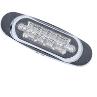 Feu de position latéral universel 12V 24V à 16 LED chromé pour camion, double mode (fixe et clignotant), lampe stroboscopique d'avertissement latérale pour camion et remorque