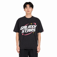 GALAXY STARS Get My Sh*t Tişörtü Yıkanmış Gece Siyahı Y2K High Street Oversize Grafikli Tişört