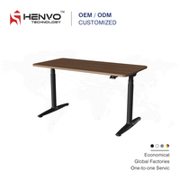 Bureau assis-debout électrique contemporain HENVO à double moteur, réglable en hauteur, avec verrouillage enfant et mémoire de position, idéal pour le télétravail