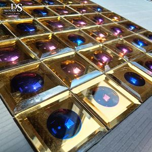 Fenêtre carrée moderne miroir doré carreaux de verre nouvel arc-en-ciel plaqué couleur salle de bain Accents muraux <span class=keywords><strong>Parquet</strong></span> dosseret décor Mosaiken - Product Image 4