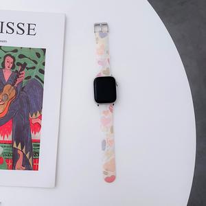 Correa de pulsera inteligente de TPU resistente al agua transparente para <span class=keywords><strong>Apple</strong></span> <span class=keywords><strong>Watch</strong></span> Ultra 1-8 correa de reloj de silicona impresa colorida - Product Image 2