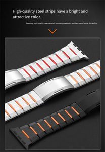 <span class=keywords><strong>Bracelet</strong></span> de montre en alliage d'aluminium et de titane de haute qualité pour <span class=keywords><strong>Apple</strong></span> <span class=keywords><strong>Watch</strong></span> 49 46 42 40 mm <span class=keywords><strong>Ultra</strong></span>, <span class=keywords><strong>bracelet</strong></span> réglable en caoutchouc inoxydable avec incrustation 5G - Product Image 2