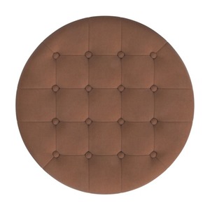 OE HOME Modern Contemporary 28-Inch Round Adjustable Lift Top Storage Ottoman with Home <b>Stool</b> Spice Brown Velvet Fabric - Product Image 5