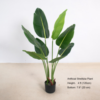 Plantas Artificiales Decorativas para Suelo en Maceta: Palmera del Viajero, Banano, Árboles Verdes y Strelitzia