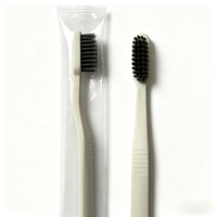 Brosse à dents jetable biodégradable à prix abordable en paille de blé écologique pour hôtels, maisons d'hôtes et spas