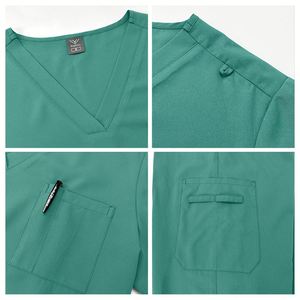 Wholesale Custom Logo Surgical Medical Doctor Scrubs Set Unisex Pet Hospital Nurse Work Scrubs <b>Top</b> Pants Set Hospital Uniform - Product Image 2