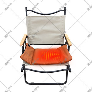 Cojín Calefactor Plegable Rectangular Gris Naranja de Poliéster para Silla de Camping, Almohadilla Térmica Portátil para Exteriores con Temperatura Ajustable - Product Image 4