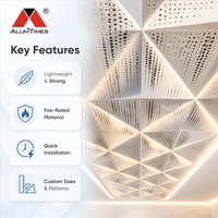 Plafonds en aluminium artistiques modernes Alumtimes, dalles décoratives pour plafond suspendu, grille de plafond suspendu, imperméable, ignifuge, pour intérieur commercial