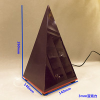 Acryl-LED-Pyramide mit Beleuchtung, Vierseitige Konische Desktop-Leuchtbox-Dekorationen