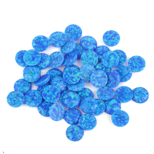 1.5mm à 8mm Azure OP05 Cabochon rond à dos plat en pierre d'opale créée en laboratoire - Product Image 3