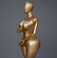 Mannequins BBL en plastique pour femme, taille plus, corps entier, avec poitrine et hanches généreuses, corps courbé, couleur or, vente en gros d'usine