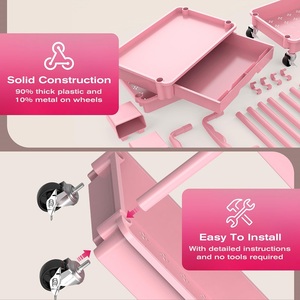 <span class=keywords><strong>Carrito</strong></span> <span class=keywords><strong>Organizador</strong></span> de Maquillaje con Ruedas y Cajón Extraíble, Exhibidor de Cosméticos de 3/4 Niveles, <span class=keywords><strong>Carrito</strong></span> de Almacenamiento Estable para Cuidado de la Piel, para Tocador - Product Image 5
