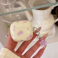 Casing Bunga Ceri Cantik untuk AirPods 5 Pro 2 Air Pods 2 3, Penutup Bunga Lembut Trendi Lucu dengan Tali untuk AirPods Pro 3 4
