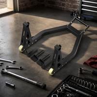 Support de réparation et d'entretien universel réglable pour moto, avec support de bobine, cric, support de bras oscillant, support de roue arrière et support de paddock
