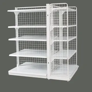 Low MOQ Double Sided Mesh Back Shelving Convenience Store Shelves For Retail Store