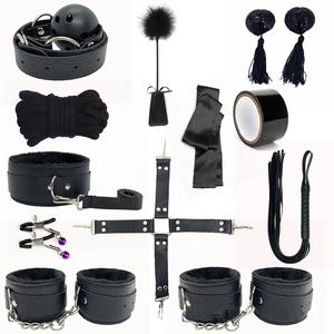 Kits fétichistes populaires de 12 pièces, attaches de lit, bondage en peluche PU, jouets sexy pour flirter, jeux alternatifs, ensemble de bondage BDSM, bondage fétiche - Product Image 1
