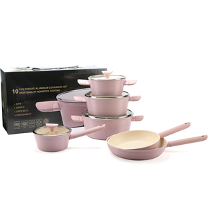 Ensemble de casseroles forgées de haute qualité, modernes, en alliage d'aluminium, revêtement céramique, 10 pièces, compatibles induction, antiadhésives, passe au lave-vaisselle - Product Image 1