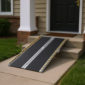 Rampa para Sillas de Ruedas de Aluminio de 8 Pies de Largo, Capacidad de 800 Libras, Antideslizante, Plegable, Rampa de Acceso para Scooters de Movilidad, Venta al por Mayor DB - Product Image 2