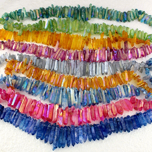 CR5421 Wholesale <strong>Aura</strong> Quartz Crystal Spike Point <strong>Beads</strong> Irregular Titanium Coated <strong>Beads</strong> for Jewelry Making - Product Image 2