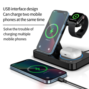 <span class=keywords><strong>Gadgets</strong></span> de oficina Accesorios Venta al por mayor Escritorio 3 en 1 Cargador inalámbrico con soporte de luz nocturna para <span class=keywords><strong>iPhone</strong></span> 15 Pro Max para Samsung - Product Image 4