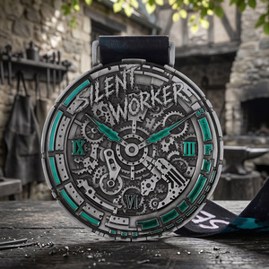 Medalla de Esmalte Personalizada, con Relieve 3D de Lujo, de Aleación de Zinc, Redonda, con Diseño de Engranaje <span class=keywords><strong>Steampunk</strong></span>, para Eventos Corporativos o como Recuerdo - Product Image 2