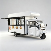 Tricycle de vente alimentaire en promotion avec design de chariot mobile électrique et équipement de cuisine pour la vente de nourriture de rue
