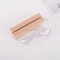 USB Moderne Résidentiel En Bois Veilleuse Base LED Note Babillard Lampe Lumineuse Personnalisable Cadeau