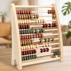Jouets éducatifs personnalisés pour l'apprentissage des mathématiques, cadre de comptage <span class=keywords><strong>en</strong></span> <span class=keywords><strong>bois</strong></span> à 10 rangées, jouet d'apprentissage des mathématiques, <span class=keywords><strong>boulier</strong></span> pour enfants - Product Image 2