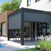 Persianas enrollables eléctricas con estructura de cero espacios, integradas para patios de villas de alta gama, a prueba de viento, con privacidad y oscurecimiento.