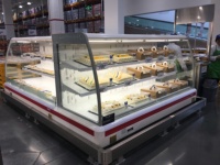 Réfrigérateurs ouverts multi-étagères étroites à commande à distance pour supermarchés, équipement de réfrigération, vitrine semi-multi-étagère