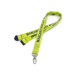 Pabrik disesuaikan grosir kartu kerja Lanyard Jacquard Logo dilepas poliester Lanyard dengan gantungan kunci