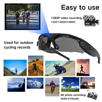 Lunettes de soleil avec caméra WIFI sportive, enregistrement vidéo HD 1080P sur MicroSD, verres de protection UV400, caméra portable mains libres, grand angle 90°