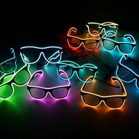 Lunettes LED monochromes lumineuses (plastique) - Piles AA - Utilisation intérieure - Noël, Halloween, bar, rave party, performance scénique