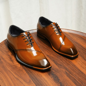 Nuevos Zapatos Formales de Cuero de Lujo para Hombre, con Punta Cuadrada, Estilo Oxford, Brillantes, para Bodas y Negocios, con Aumento de Altura - Product Image 2