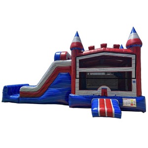 Castello Gonfiabile Multifunzione Personalizzato Tongle in PVC Multicolore con Scivolo Asciutto per Noleggio Commerciale per Feste - Product Image 3