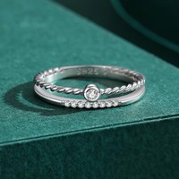 Vente en gros de bijoux fins en argent sterling 925, bague d'éternité élégante en zircon rond, luxe exquis