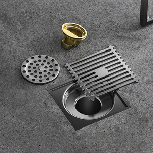 Accessoires de douche gris de style moderne, drain de sol de salle de bain en acier inoxydable <span class=keywords><strong>anti</strong></span>-<span class=keywords><strong>odeur</strong></span> de 4 pouces - Product Image 6