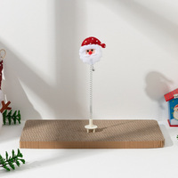 Jouet pour chat de Noël créatif : Baguette à chat avec ressort, peluche, Père Noël, renne, flocon de neige, clochette, boîte cadeau
