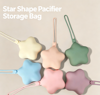 Étui de transport pour sucette en silicone souple de qualité alimentaire, support de rangement anti-poussière en forme d'étoile pour anneau de dentition avec dragonne pour usage quotidien des nourrissons