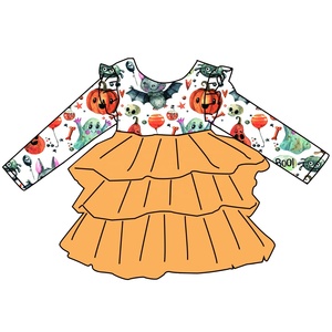 Wholesale Custom Pattern Toddlers Shorts <b>Tulle</b> Twirl Knee-Length Petal Sleeve for Girls - Product Image 6
