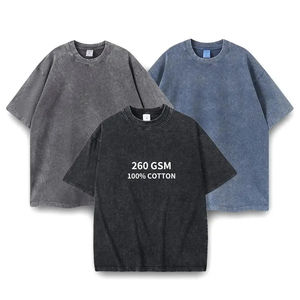 Camiseta de Hombre al por Mayor con Lavado Ácido, Estilo Urbano, 100% Algodón, Personalizable, Oversize, Vintage, con Logo - Product Image 1