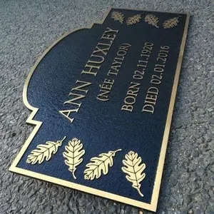 Benutzer definierte Outdoor-Foto Relief Plakette Cast Bronze Memorial Plaque Cast Bronze Grave Marker Plaques