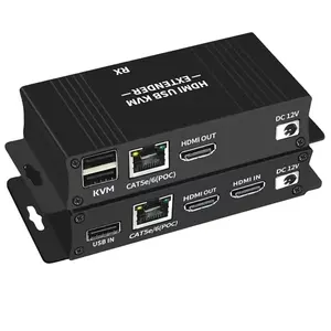 60M HDMI KVM Extender HDMI Extender mit USB KVM Control RJ45 60m über IP Cat6 POC Maus sender Empfänger für PC Computer