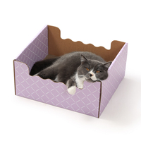 Meuble griffoir pour chat en carton empilable avec lit détachable et transat