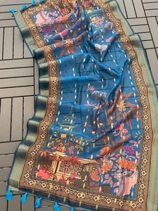 ผ้าคลุมไหล่ออร์แกนซ่าพิมพ์ลายดิจิทัลสไตล์ชาติพันธุ์ ลดราคาพิเศษ สำหรับงานตัดเย็บเสื้อผ้าและชุดเดรส - Product Image 6