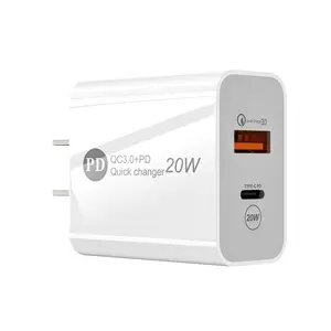 새로운 3A 전원 어댑터 Qc3.0 듀얼 포트 빠른 충전기 USB-C Phablet 여행 충전기 Pd20w 아이폰 화웨이