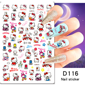 Autocollants pour ongles mignons de dessin animé KT Cat, autocollants 3D pour manucure, appliques Hello Kitty pour la décoration des ongles, vente chaude - Product Image 2
