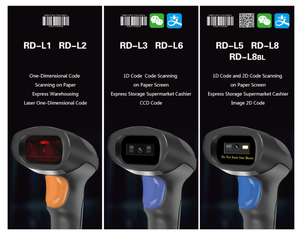 RADALL Máy Quét Mã Vạch Mã Vạch 1D <span class=keywords><strong>2D</strong></span> Cầm Tay Có Dây Usb Màu Xanh Dương OEM - Product Image 6