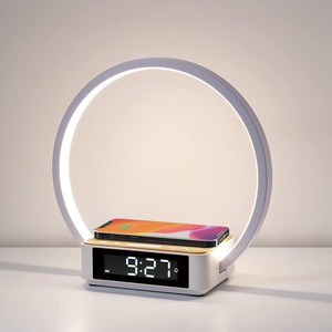Lampe de chevet à commande tactile <span class=keywords><strong>avec</strong></span> <span class=keywords><strong>réveil</strong></span> et lampe de bureau à LED à chargement sans fil <span class=keywords><strong>avec</strong></span> lumière de <span class=keywords><strong>réveil</strong></span> de qualité 3 - Product Image 2