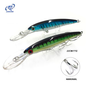 Leurre <span class=keywords><strong>de</strong></span> pêche en eau salée ALPHA 22cm 77g, leurre <span class=keywords><strong>de</strong></span> traîne lourd, minnow à plongée profonde, à longue aile, pour thon et gros gibier - Product Image 1